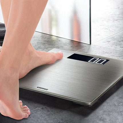 Soehnle Style Sense Safe 300 personālie digitālie svari ar īpaši lielu LCD displeju, plakani personālie svari ar pretpirkstu pārklājumu, nerūsējošā tērauda svari