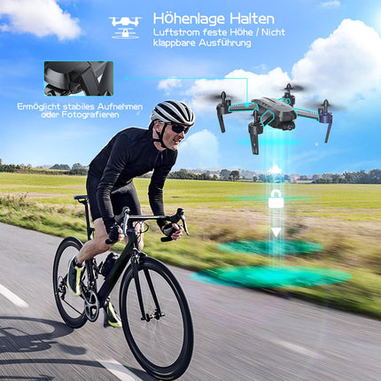 Wipkviey drons ar 1080P HD kameru, T6 FPV RC kvadrokopters ar 2.4G WiFi transporta tiešraides video, augstuma noturēšana, bezgalvas režīms, 2 baterijas, 28-32 minūšu lidojuma laiks, pieaugušajiem iesācējiem