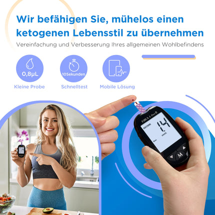 FORA Duo 2-in-1 (asins glikozes, ketonvielu) Bluetooth asins glikozes mērītājs ar 10 ketonvielu testa strēmelītēm