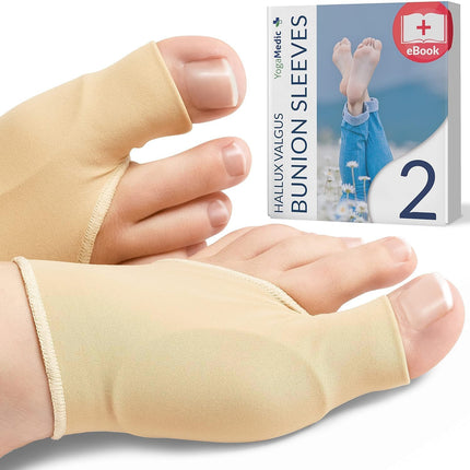 YOGAMEDIC Hallux valgus zeķes - lielā pirksta un pēdas priekšpirksta atvieglojuma spilvens - āmurpirksta korekcija un aizsardzība, 1 pāris apaviem, sandalēm - pirkstu šinas korektors sievietēm un vīriešiem, S/M izmērs