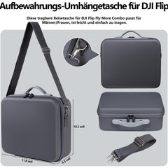 Soma DJI Flip – aizsargājošs cieta apvalka pārnēsāšanas futrālis ar kabatu DJI Flip Fly More Combo dronam, daudz vietas visu DJI Flip dronu piederumu glabāšanai.
