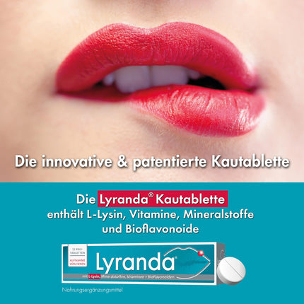 Lyranda pret aukstumpumpām ar laima garšu – 3000 mg L-lizīna lielā devā no aptiekas – 15 košļājamās tabletes