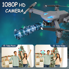 Wipkviey T28 drons ar kameru iesācējiem, salokāms kvadrokopters pieaugušajiem, FPV RC droni ar 3D pagriezieniem/augstuma noturēšanu/žestu selfiju/ceļa punkta lidojumu, dāvanas bērniem zēniem/meitenēm, 2 baterijas