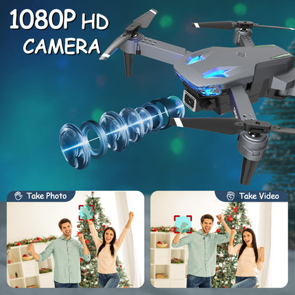 Wipkviey T28 drons ar kameru iesācējiem, salokāms kvadrokopters pieaugušajiem, FPV RC droni ar 3D pagriezieniem/augstuma noturēšanu/žestu selfiju/ceļa punkta lidojumu, dāvanas bērniem zēniem/meitenēm, 2 baterijas