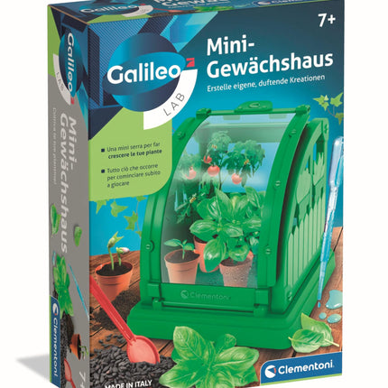 Clementoni Galileo Lab mini siltumnīca - DIY botānikas komplekts bērniem - audzējiet savus augus ar podiem, kūdru un sēklām - iekštelpu dārzs ar lūku kopšanai, ražotājs Clementoni 59438