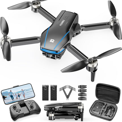 PLEGBLE drons ar 4K kameru bērniem, mini drons pieaugušajiem, bezkontaktu motora FPV RC drons ar 5G WiFi, augstuma noturēšanu, 3D apgriešanu, bezgalvas režīmu, lidojuma trajektoriju, rotaļlietu dāvanas zēniem no 8 gadu vecuma