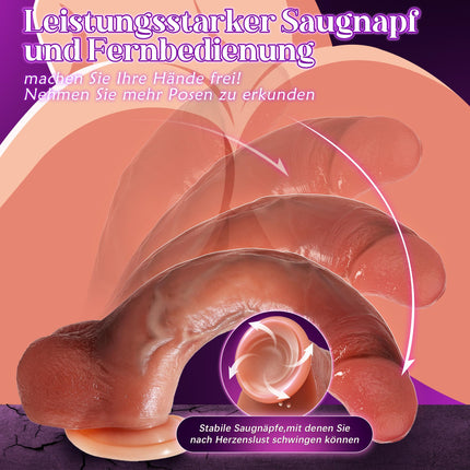 Klasisks dildo sievietēm ar lietotni, vibratora vibrācija sievietēm ar 9 vilces funkcijām, 22 cm dzimumlocekļa dildo seksa rotaļlietas sievietēm, šķidra silikona anālie vibratori vīriešiem ar spēcīgu piesūcekni