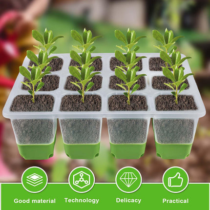 Leikurvo iekštelpu siltumnīcas stādu kaste, atkārtoti lietojama stādu paplāte ar 12 stādīšanas caurumiem un paceltu vāku, mini siltumnīcas stādu paplātes augiem, garšaugiem, ziediem, dārzeņiem, augļiem