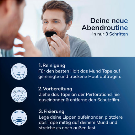 Behale - 30x mutes lentes pret krākšanu - Mutes lente gulēšanai I Atbalsts pret krākšanu I Krākšanas aizturis ar izturību bārdainiem vīriešiem I Mutes lente gulēšanai