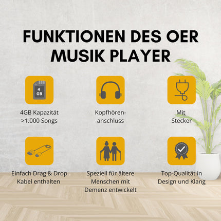 OER mūzikas atskaņotājs, mūzikas kastīte demences pacientiem, senioru radio ar ērtu lietošanu, īpaši senioriem ar Alcheimera slimību, dāvana cilvēkiem ar demenci, demences līdzeklis (sarkans)
