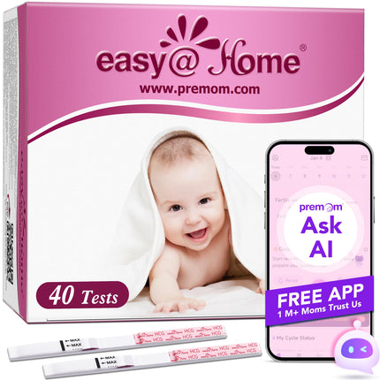 Easy@Home 40 x grūtniecības testi agrīnai lietošanai 10 mSV/ml - jutīgs grūtniecības tests - agrīnas grūtniecības testa strēmeles ar visaugstāko precizitāti | Uzticams īpaši agrīns grūtniecības tests