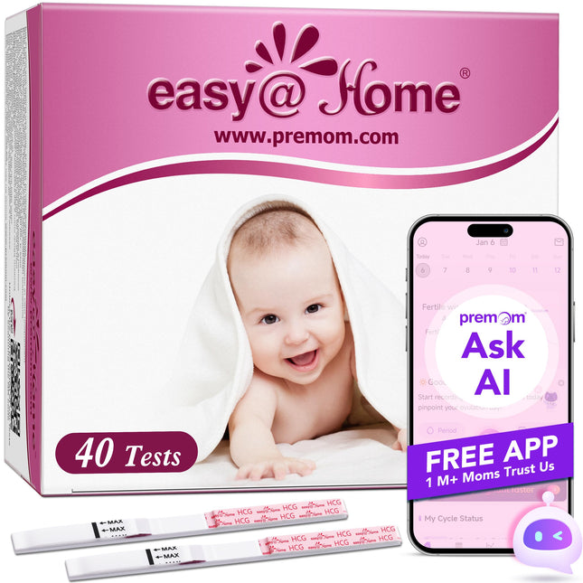Easy@Home 40 x grūtniecības testi agrīnai lietošanai 10 mSV/ml - jutīgs grūtniecības tests - agrīnas grūtniecības testa strēmeles ar visaugstāko precizitāti | Uzticams īpaši agrīns grūtniecības tests