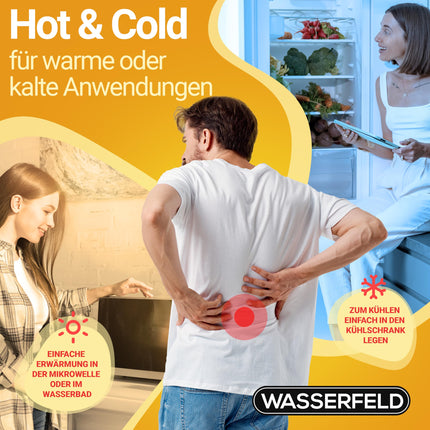 WASSERFELD® Moor spilvens mikroviļņu krāsnij - Augstas kvalitātes mikroviļņu krāsns sildīšanas paliktnis ar pārvalku - Terapeitiskais purva spilvens kaklam, pleciem, mugurai un vēderam - Purva sildīšanas paliktnis pret sasprindzinājumu