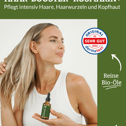 Heldengrün® ORGANISKĀ Rozmarīna+ matu eļļa [AUGSTA DEVA] Dermatoloģiski pārbaudīta - Dabīgs matu kopšanas līdzeklis ar jojobu un rozmarīnu - Rozmarīna eļļa matiem - Ēterisko eļļu maisījums