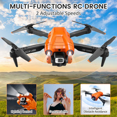 Mingfuxin salokāms drons ar kameru iesācējiem, RC kvadrokoptera drons ar lietotni WIFI FPV tiešraides video, augstuma noturēšana, bezgalvas režīms, vienas taustiņa pacelšanās un nosēšanās pieaugušajiem un bērniem