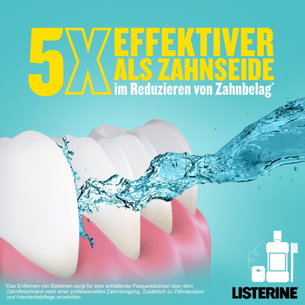 LISTERINE Cool Mint Mild (500 ml), antibakteriāls mutes skalošanas līdzeklis ar ēteriskajām eļļām un bezalkoholisks, maigs zobu kopšanas līdzeklis, samazina aplikumu, efektīvi cīnās ar sliktu elpu.