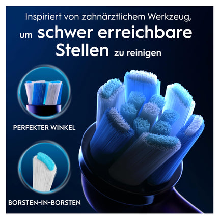 Oral-B iO Ultimate Cleaning elektriskās zobu birstes uzgaļi, 8 gab. iepakojumā, izcila zobu tīrīšana, oriģinālais zobu birstes uzgalis Oral-B zobu birstēm, pastkastītei drošs iepakojums, melns