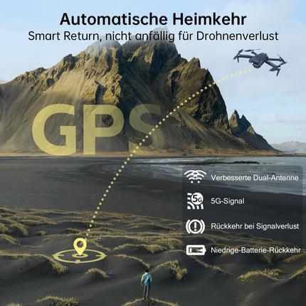 CHUBORY X10 PRO GPS drons ar 4K UHD kameru pieaugušajiem, 90 minūšu lidojuma laiks, 1000 metru vadības diapazons, automātiska atgriešanās, sekošanas režīms, bezsuku motors, 5G RC kvadrokopters iesācējiem
