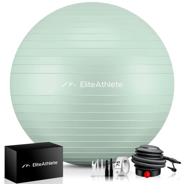 EliteAthlete vingrošanas bumba, sēdekļa bumba, ergonomiska, ar pretplīsuma sistēmu - Fitness Pilates grūtniecēm - Grūtniecības bumba, Fitnesa bumba, Jogas bumba - Jogas bumba 65 cm, ieskaitot Gaisa sūknis
