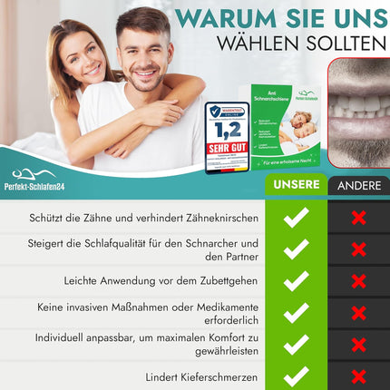 1 x Premium sakodiena šina pret bruksismu - krākšanas šina pret krākšanu - krākšanas apturētājs - pret krākšanu slīpēšanas šina naktij - bez krākšanas ar pretkrākšanas zobu šinu