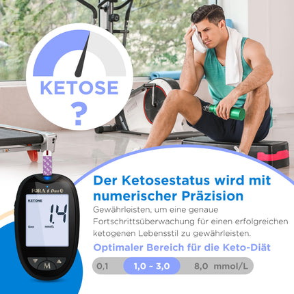 FORA Duo 2-in-1 (asins glikozes, ketonvielu) Bluetooth asins glikozes mērītājs ar 10 ketonvielu testa strēmelītēm