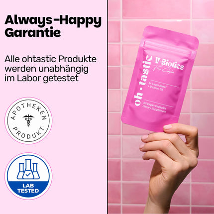 V-Biotics vaginālās probiotikas - pienskābes baktērijas un B3 vitamīns maksts veselībai *, atjauno maksts floru, pienskābes līdzeklis bakteriālas vaginozes un maksts rauga infekcijas ārstēšanai - 1 miljards CFU/g (60 kapsulas) - ohustic