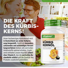 Ķirbju sēklu eļļa - 420 kapsulas - 3000 mg dienā - Ar dabīgo E vitamīnu - Augsta deva - Dabīga un auksti spiesta - Laboratorijā pārbaudīta