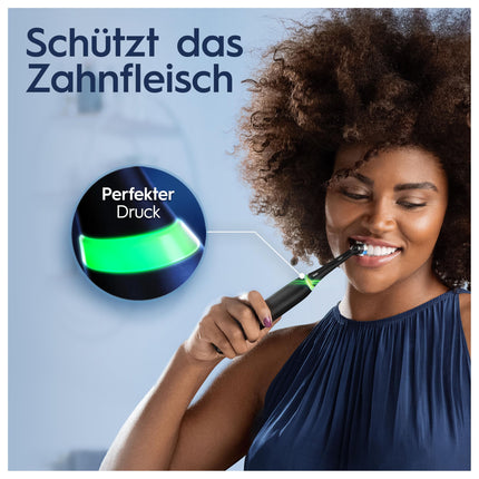 Oral-B iO Series 4 Plus Edition elektriskā zobu birste, PLUS 3 birstes galviņas, 4 tīrīšanas režīmi, ceļojumu maciņš, Braun dizains, matēti melna