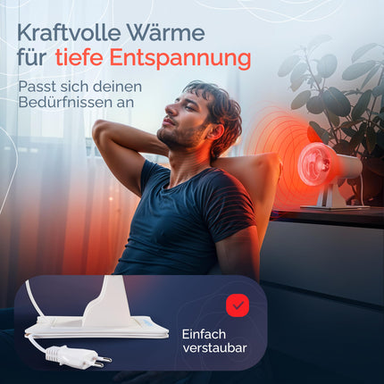 Vitaltherm RW150 sarkanās gaismas lampa 150 vati – infrasarkanā siltuma lampa ar taimeri un aptumšotāju relaksējošam siltumam, relaksācijai un vispārējai labsajūtai – ideāli piemērota mājām