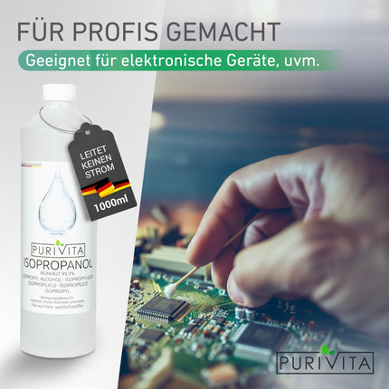 PURIVITA® izopropanols 99,9% [500 ml] - tīrīšanas spirts Izopropanols - tīrs spirts mājsaimniecības un rūpnieciskai tīrīšanai - izopropilspirts - dezinfekcijas līdzeklis Tīrs spirts - etilspirts