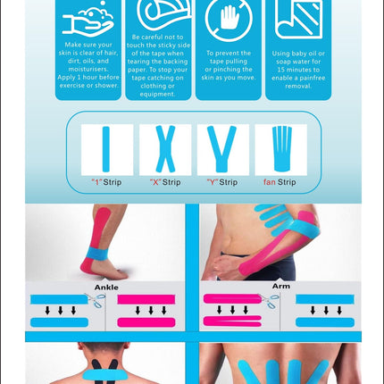 Grunda Kinesiotapes - 3 kinezioloģisko lentu ruļļi (5 cm x 5 m) Kinesiotape - profesionāla fizioteipa un sporta lente - ūdensizturīgas un ādai draudzīgas sporta lentes muskuļu atbalstam, ceļa sāpēm