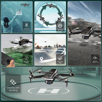 Izturīgs bezkontaktu motora drons ar kameru iesācējiem, CHUBORY A68 WiFi FPV kvadrokopters ar 2K HD kameru, automātiska lidošana, 3D pagriezieni, bezgalvas režīms, trajektorijas lidojums, 2 baterijas