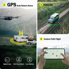 K600 GPS drons ar 4K kameru, tālvadības pulti ar UHD ekrānu, vēja izturīgs salokāms drons ar SD karti, drons ar pārnēsāšanas somu, automātiska lidošana pieaugušajiem un iesācējiem