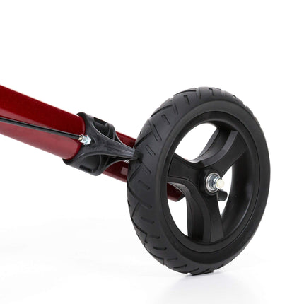 REHASHOP vieglais rollators Butterfly, sarkans, ar mīkstām riepām un spieķa turētāju - salokāms un viegls