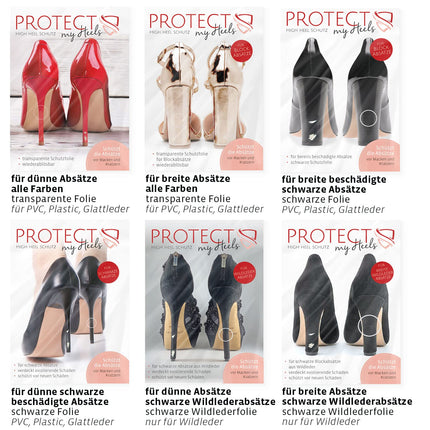 ProtectMyHeels Black stiletos paredzētām kurpēm (1 iepakojums) I Papēžu aizsardzība un labošana melnām augstpapēžu kurpēm I Melnām, nolūzušām, plānām papēžu kurpēm