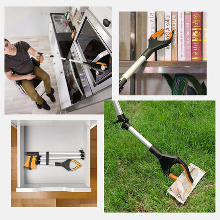 YAUNGEL 108 cm satvērējs senioriem, saliekams satvērējs ar magnētisku satvērēja roku, 360° rotējošs atkritumu satvērējs, garš atkritumu satvērējs, palīdzības sniedzējs cilvēkiem ar invaliditāti (oranžs)