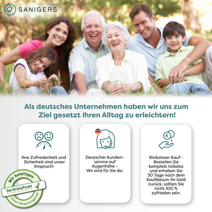 SANIGERS® Satvērējstienis ar piesūcekni - Īpaši spēcīga noturība 110 KG - Satvērējstienis dušai bez urbšanas, satvērēji senioriem, vannas rokturis bez urbšanas, dušas rokturis ar piesūcekni, piesūcekņa rokturis vannas istabai