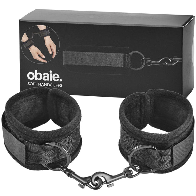 Obaie mīkstās aproces - poliestera un metāla rokudzelži - BDSM rotaļlietas iesācējiem - rokudzelžu seksa gulta - erotiski rokudzelži pāriem - BDSM rokudzelži verdzībai - melni