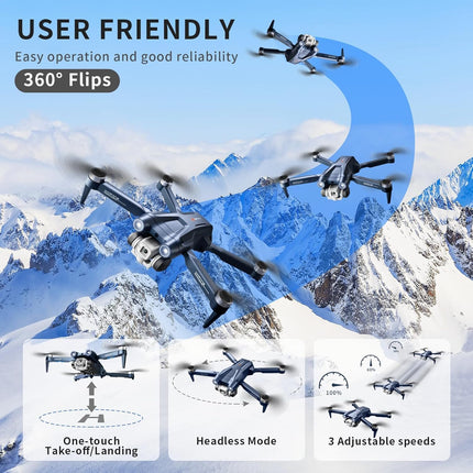 OBEST drons ar regulējamu 4K kameru, RC salokāms FPV WiFi tiešraides drons bērniem iesācējiem, 2 baterijas 28 minūtes, trajektorijas lidojums, 360° pagriezieni, pacelšanās/nosēšanās ar vienu taustiņu, bezgalvas režīms