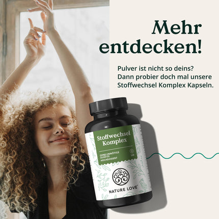 NATURE LOVE® Metabolism Routine 150g – Metabolisma dzēriens ar ābolu sidra etiķi, ingvera šotu un citronu – ar C vitamīnu un holīnu – vegāns, bez liekām piedevām – ražots Vācijā un laboratorijā pārbaudīts