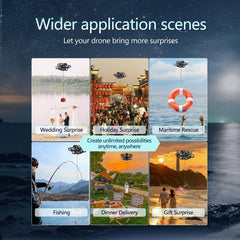 LICHIFIT Drone Airdrop sistēma ar darbības kameras pagarinājuma adapteri DJI Avata 2 ģeomagnētiskajam metējam, transportēšanai, piegādei, kravas atbrīvošanas nomešanas ierīcei, kameras stiprinājumam
