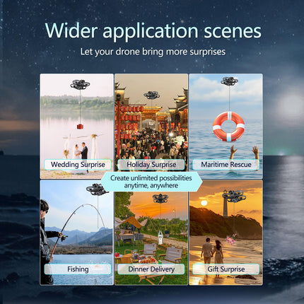 LICHIFIT Drone Airdrop sistēma ar darbības kameras pagarinājuma adapteri DJI Avata 2 ģeomagnētiskajam metējam, transportēšanai, piegādei, kravas atbrīvošanas nomešanas ierīcei, kameras stiprinājumam