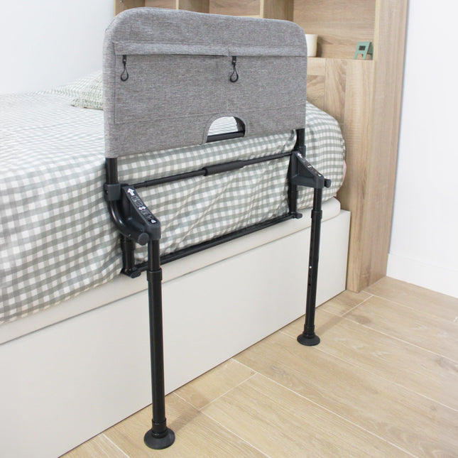 KMINA - Gultas aizsargbarjera, salokāma no 90 līdz 180 cm, regulējama stāvgulta senioriem, salokāma pieaugušajiem