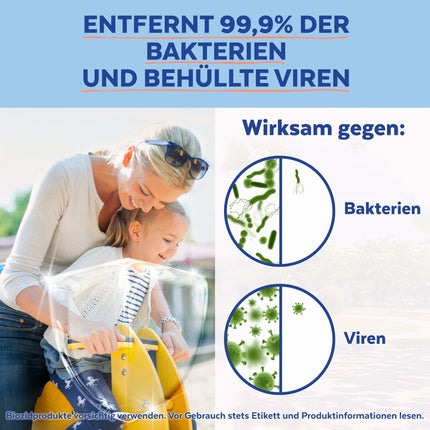 Sagrotan 2-in-1 dezinfekcijas salvetes ar citronu ziedu aromātu – roku un virsmu dezinfekcijai – 15 salvetes