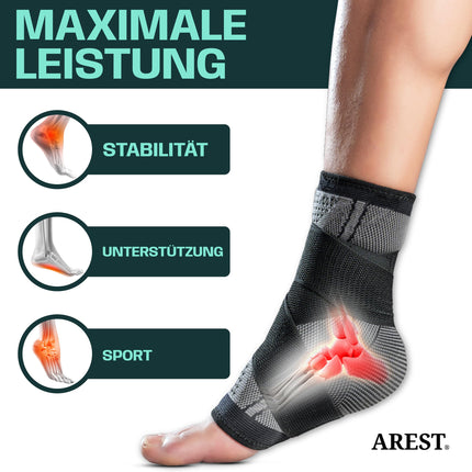 AREST (2 gab.) potītes ortoze - regulējama potītes ortoze - potītes atbalsts sportam - potītes ortoze kreisajai un labajai pēdai
