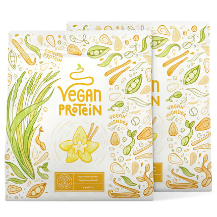 Vegānu proteīna pulveris | Vaniļa | 1,2 kg proteīna pulvera | Augstākās kvalitātes olbaltumvielas | Ražots Vācijā | Alfa pārtikas produkti