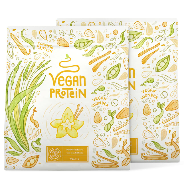 Vegānu proteīna pulveris | Vaniļa | 1,2 kg proteīna pulvera | Augstākās kvalitātes olbaltumvielas | Ražots Vācijā | Alfa pārtikas produkti