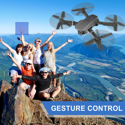Drons ar HD 4K kameru, RC salokāms FPV WiFi tiešraides pārraides drons bērniem iesācējiem, 2 baterijas, ilgs lidojuma laiks, bezgalvas režīms, trajektorijas lidojums, šķēršļu apiešana, pacelšanās/nosēšanās ar vienu taustiņu, bezgalvas režīms-b3