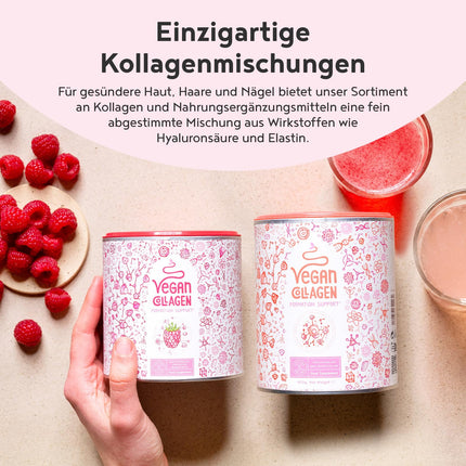 Vegānu kolagēna pulveris + hialuronskābe [400 g] | Augu izcelsmes alternatīva kolagēna hidrolizātam | ar 13 aminoskābēm un C vitamīnu no Camu | Bezgaršīgs | Ražots Vācijā | Alfa pārtikas produkti