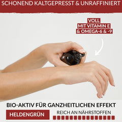 Heldengrün® ORGANISKĀ rīcineļļa matiem [100% DABĪGA] - Rīcineļļa - Dermatoloģiski pārbaudīta - Aukstā spieduma rīcineļļa - Matu, skropstu, uzacu un bārdas stiprināšanai